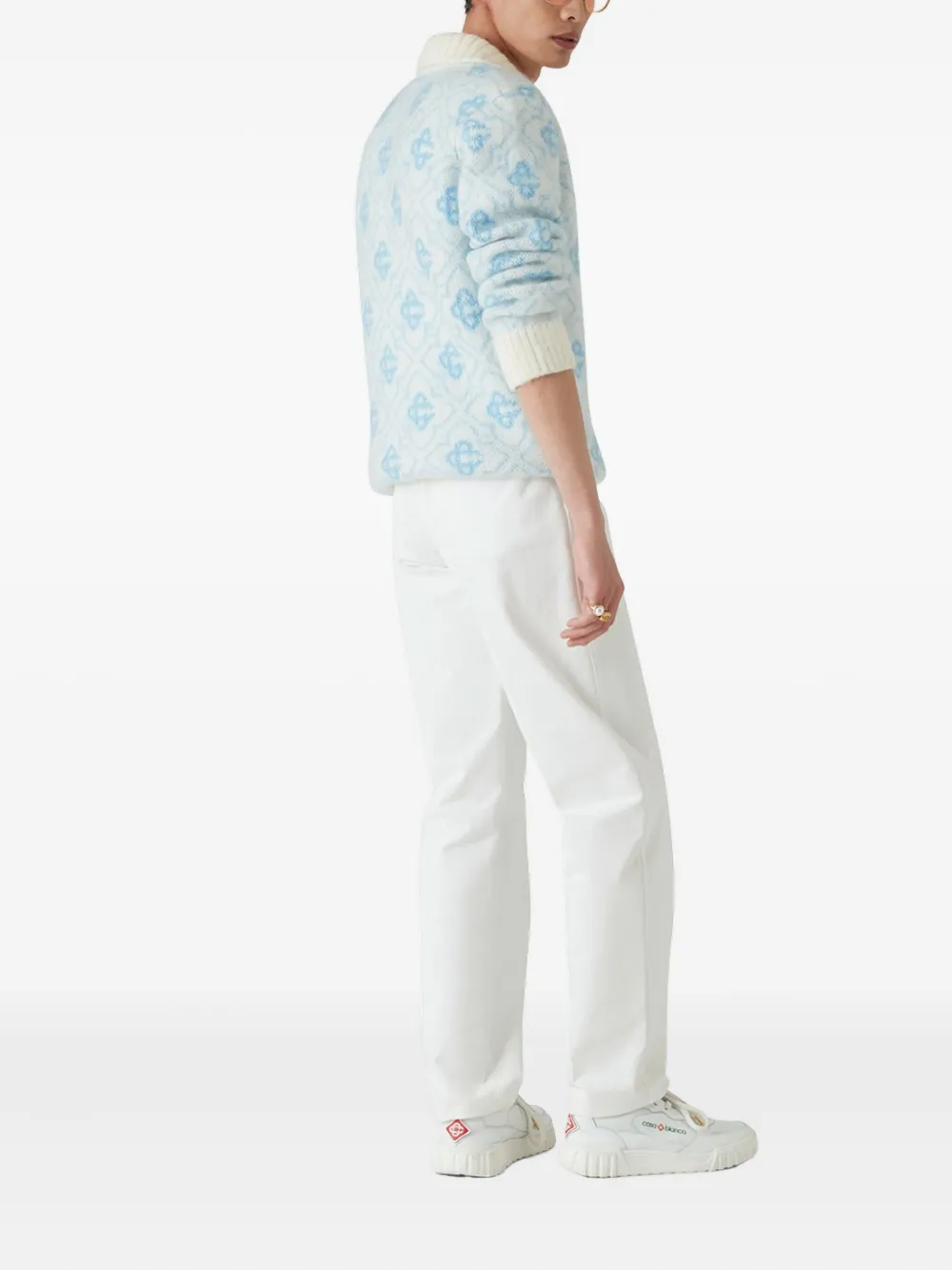 Casablanca Vest met rits en patroon Blauw
