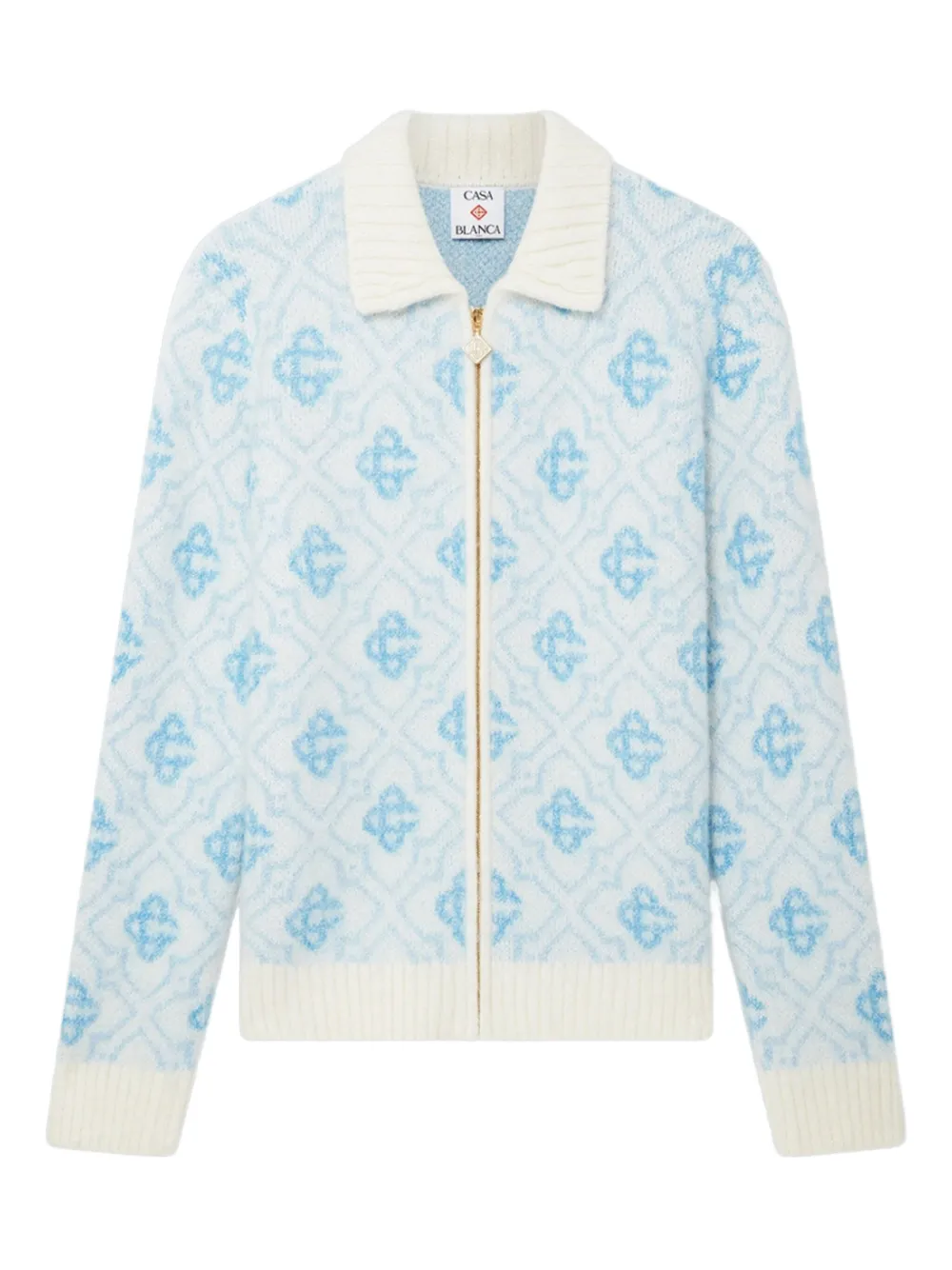 Casablanca Vest met rits en patroon Blauw