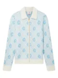Casablanca pattern zip-up cardigan - Blue