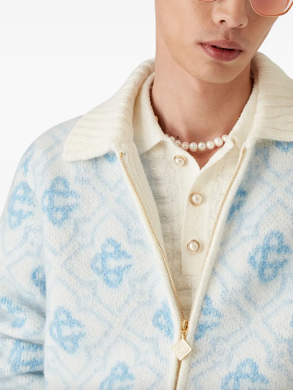Casablanca Vest met rits en patroon Blauw