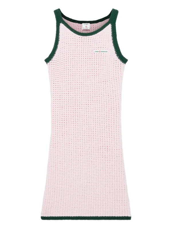 Casablanca Knitted contrast-trim Dress | Pink | FARFETCH