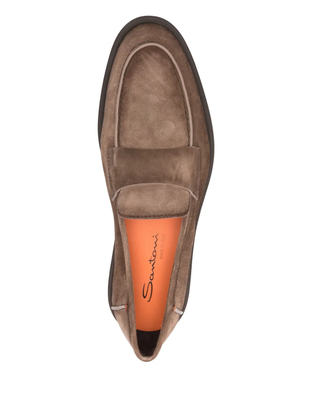 Santoni suede penny loafers Brown
