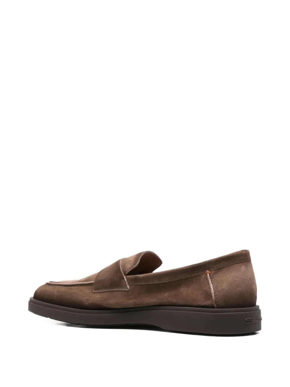 Santoni suede penny loafers Brown