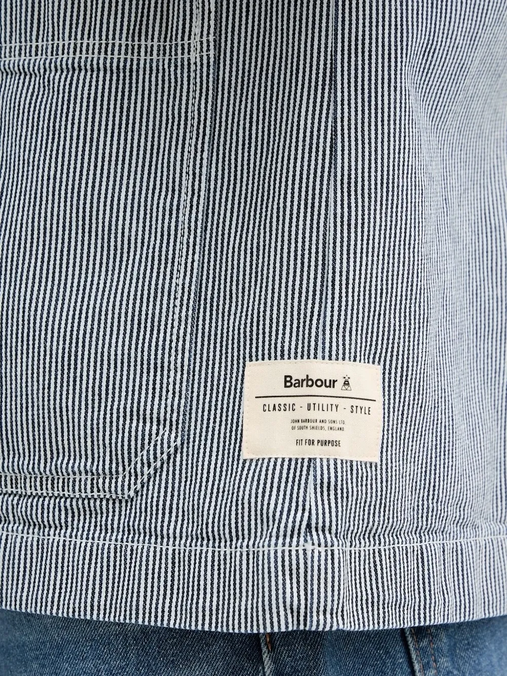 Barbour stripe-detail work shirt Blauw