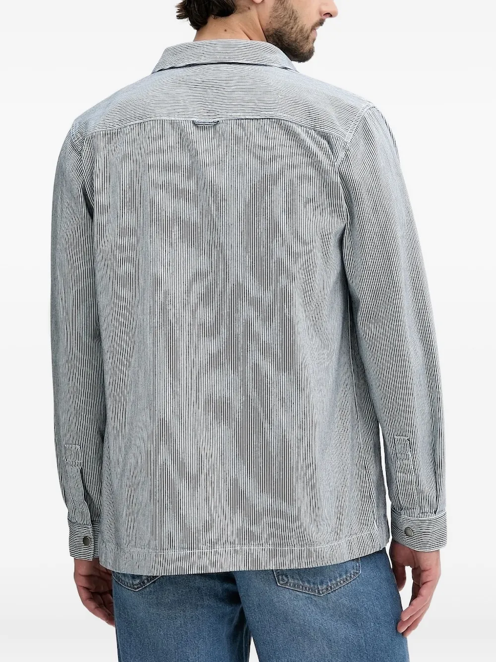 Barbour stripe-detail work shirt Blauw