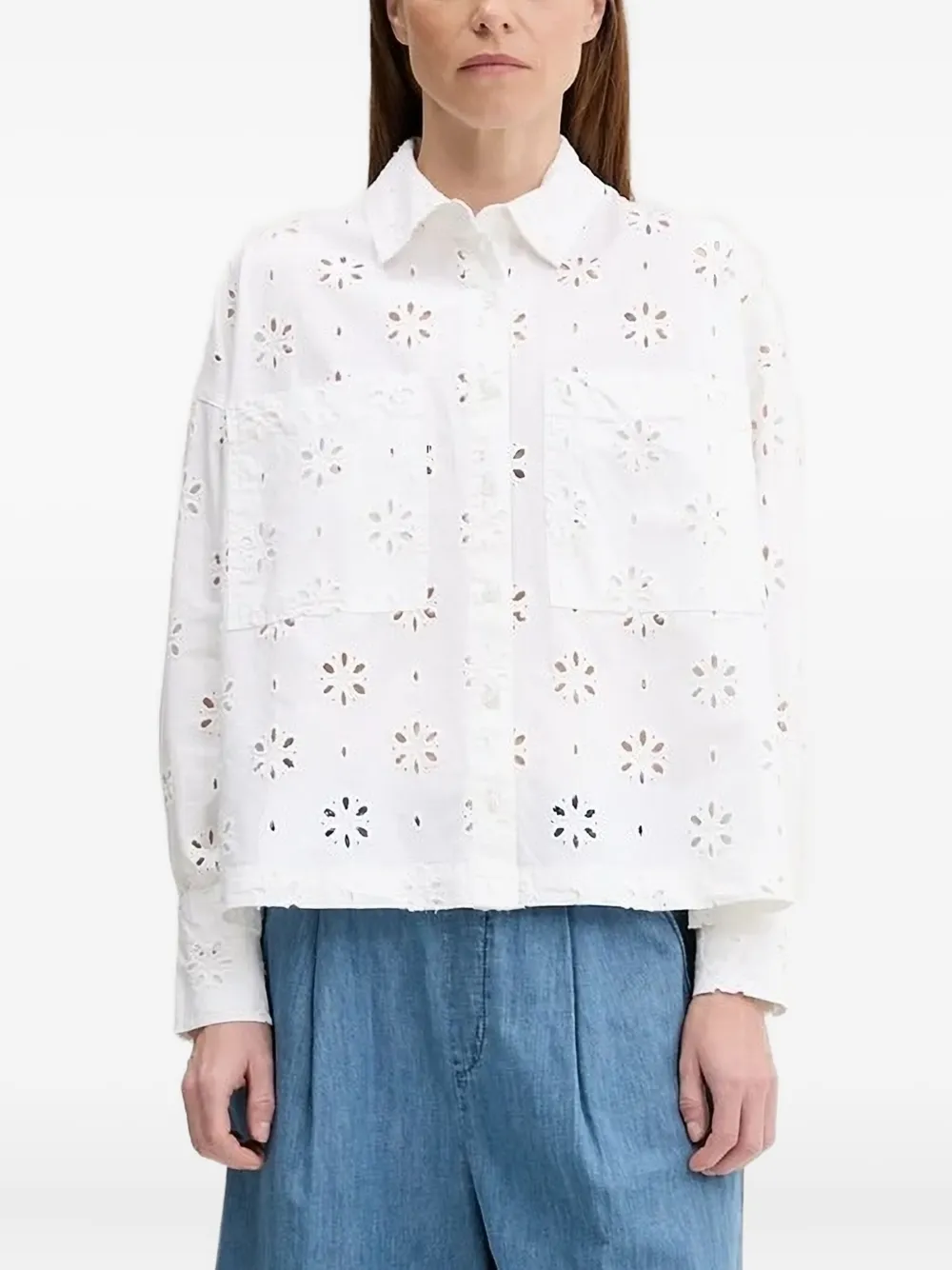 Barbour eyelet-embroidered shirt | blanco | Image 1