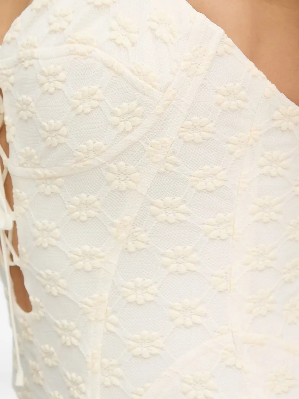 Bardot Delany Lace Sleeveless Bubble Hem Midi Dress In Neutral