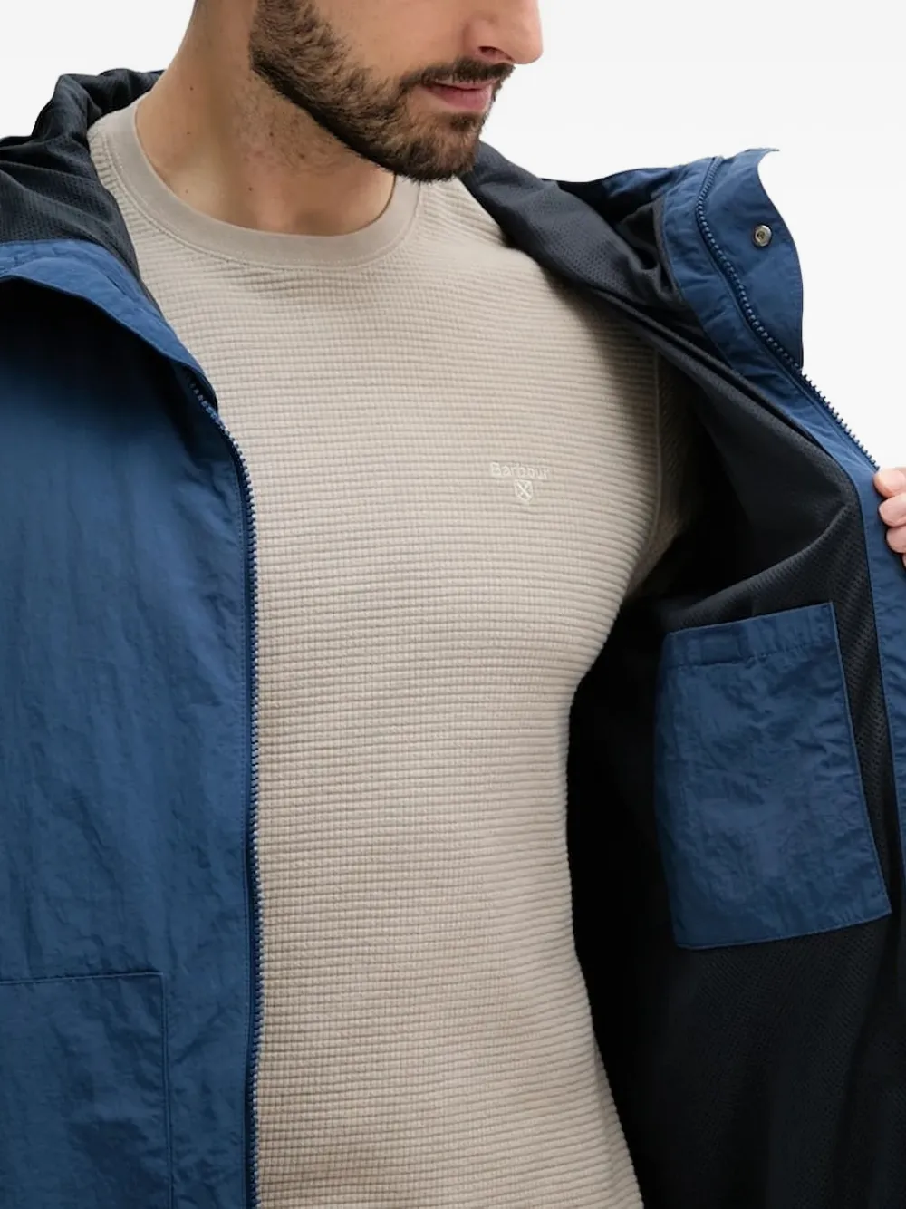 Barbour hooded jacket Blauw