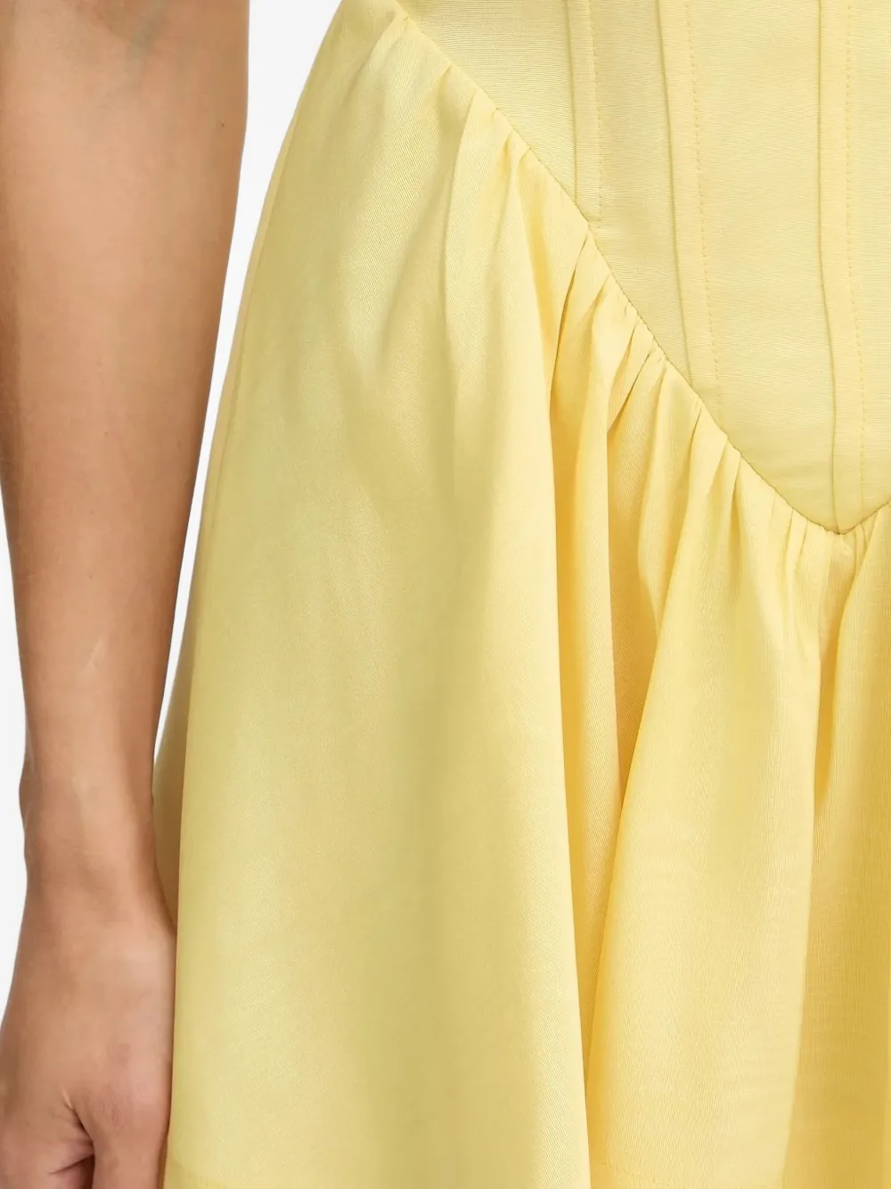 Bardot Corset-style Skater Dress In Yellow