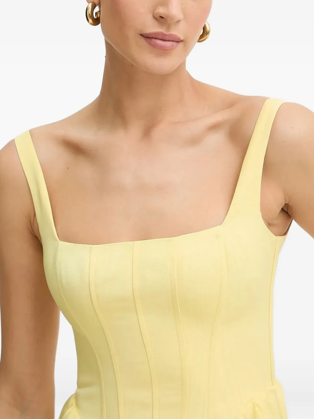 Bardot Corset-style Skater Dress In Yellow