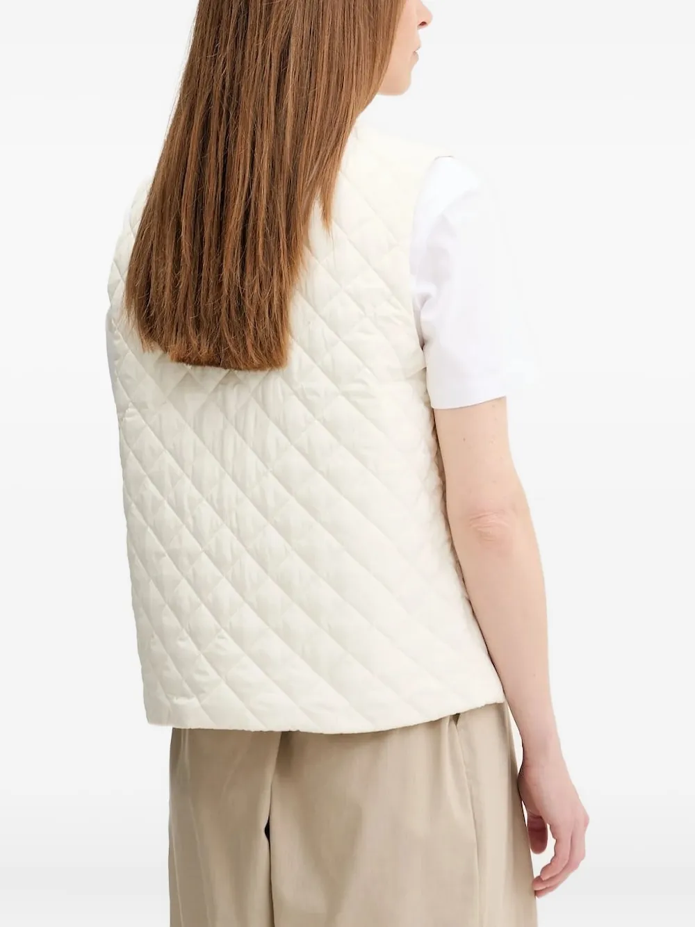 Barbour Quilted Zip-front Gilet In Neutral