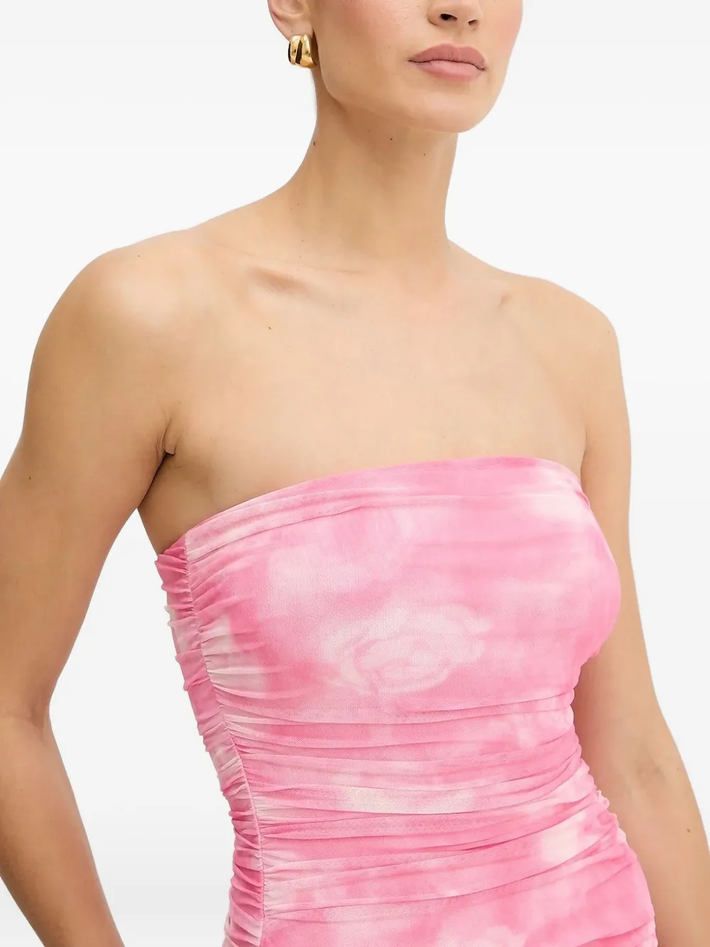 Bardot Solana midi-jurk met tie-dye print Roze