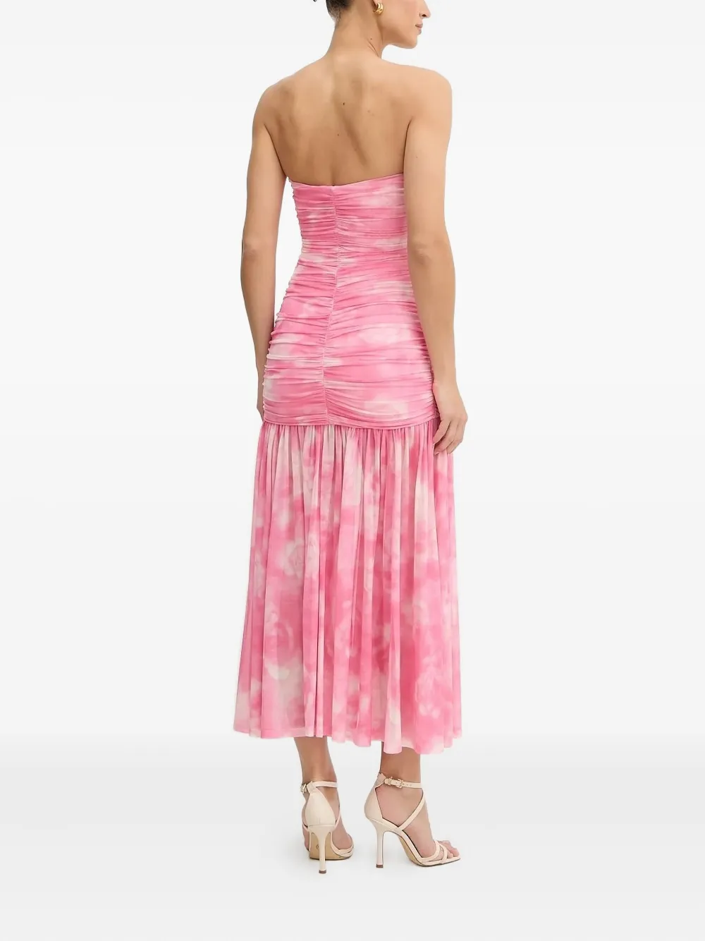 Bardot Solana midi-jurk met tie-dye print - Roze
