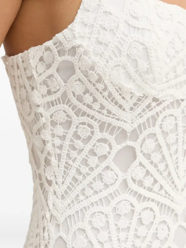 knee length dresses for ladies Modest White Lace Midi Dress – Stylish Myla Lace Medium
