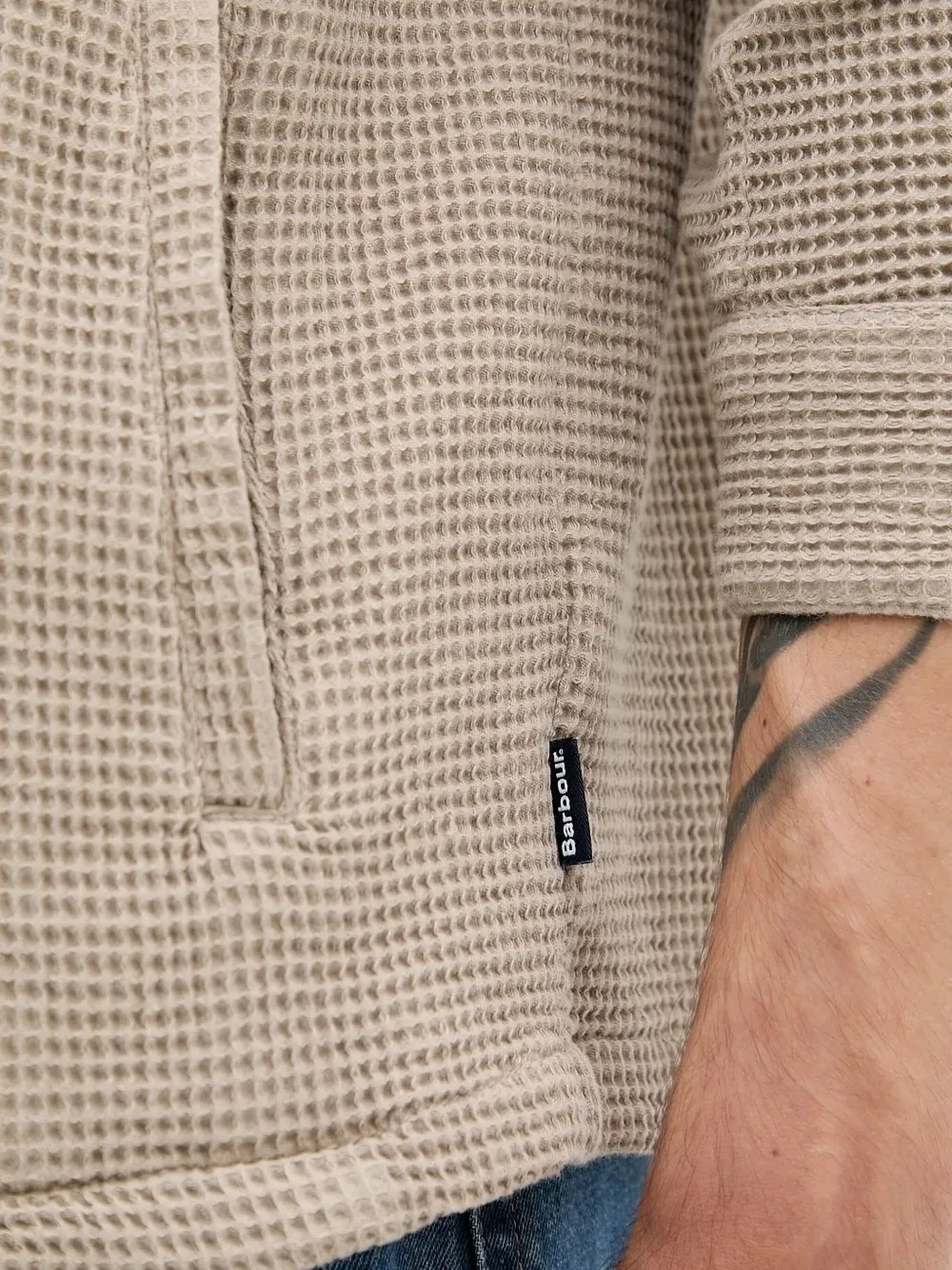 Barbour Waffle-texture Shirt In Neutral