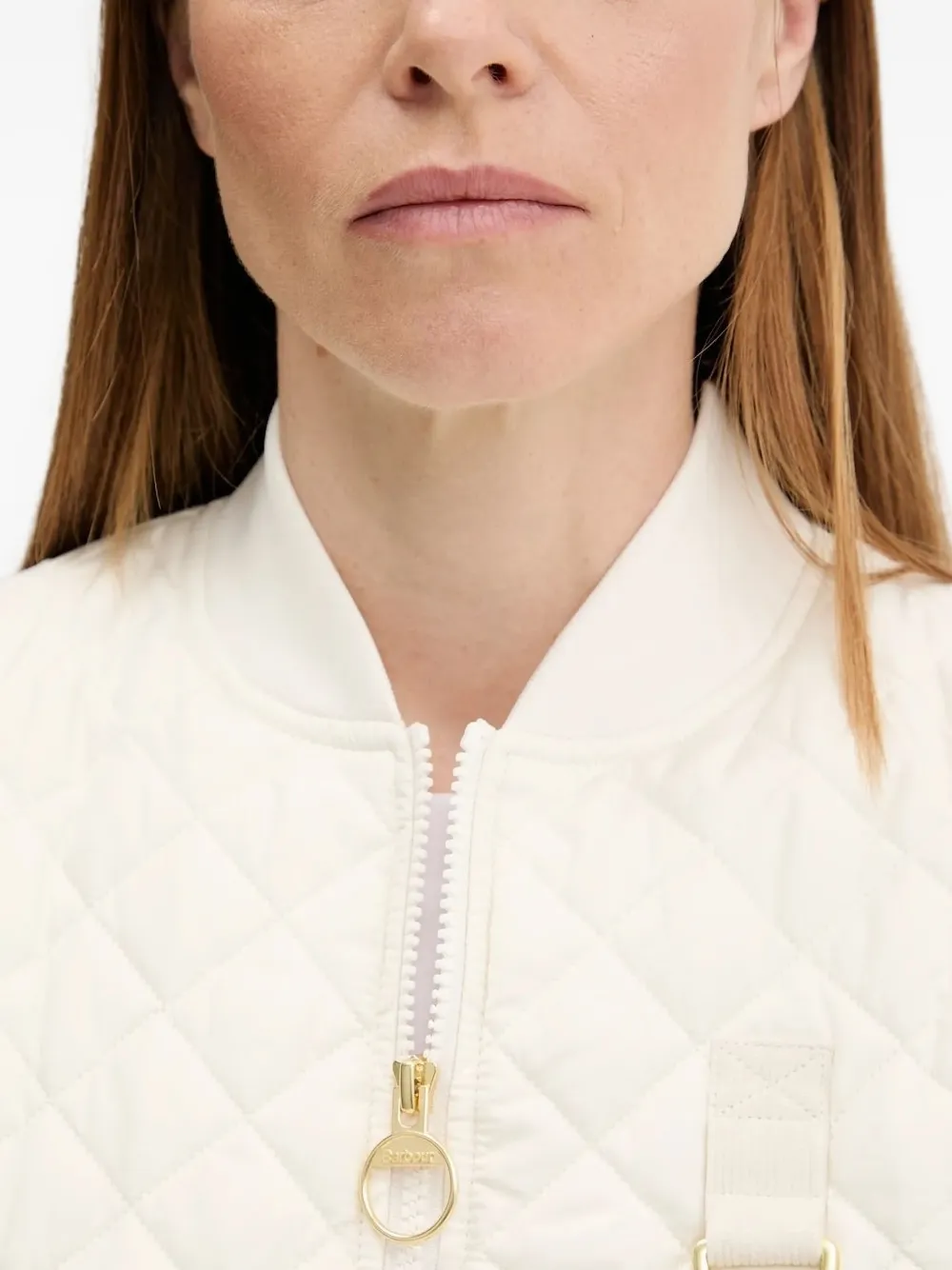 Barbour Quilted Bomber Jacket In Neutral