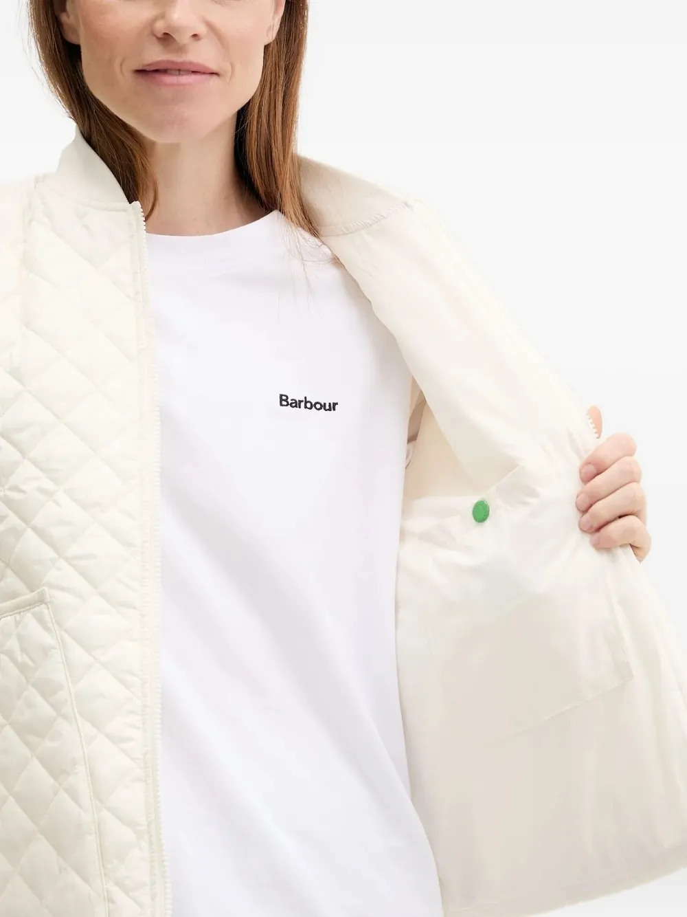 Barbour Quilted Bomber Jacket In Neutral