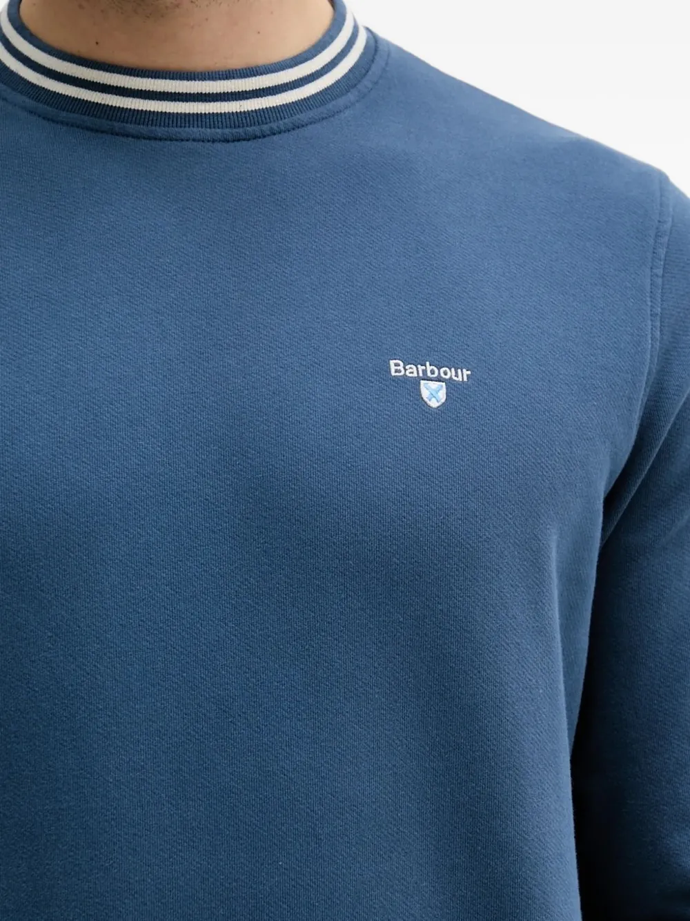 Barbour Stripe-collar Sweatshirt In Green