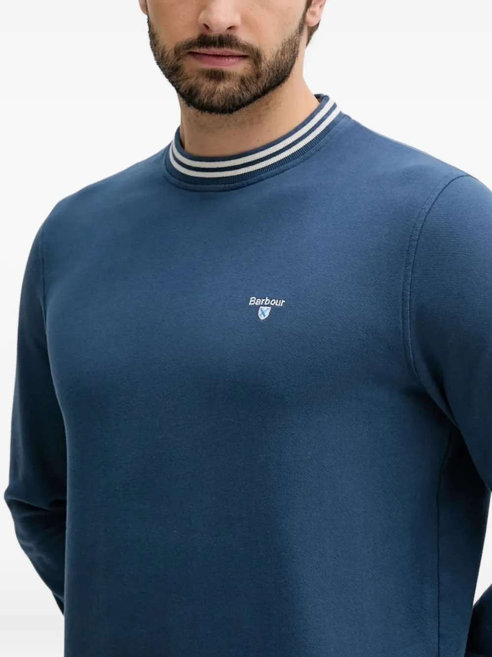 Barbour Stripe-collar Sweatshirt In Green