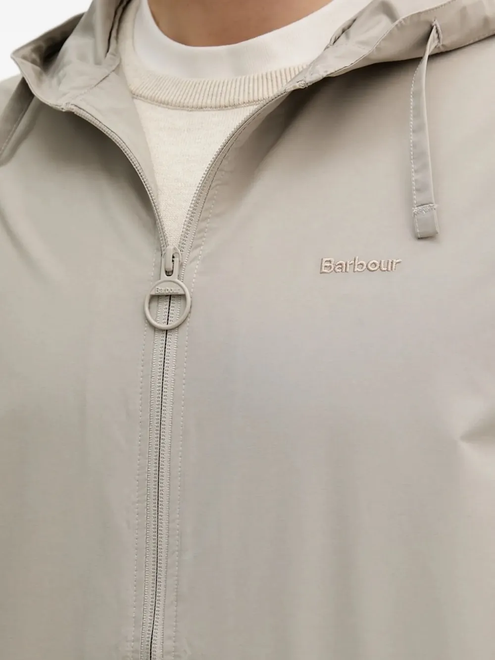 Barbour Newhill hooded zip-front jacket Beige
