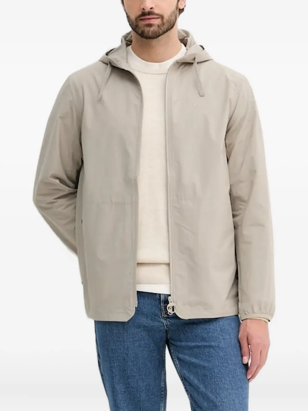 Barbour Newhill hooded zip-front jacket Beige