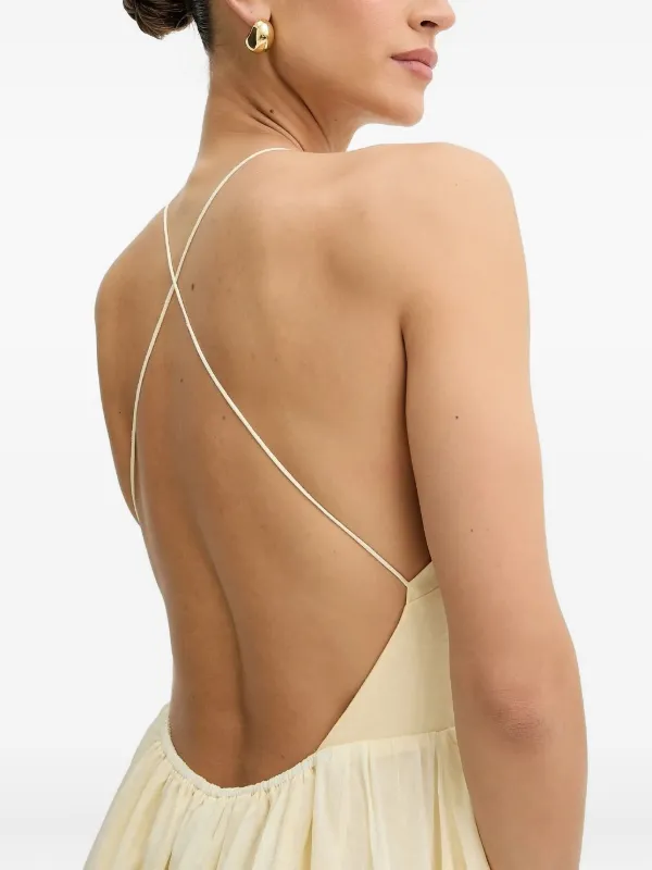Bardot Arletha cross-back Gathered Maxi Dress | Yellow | FARFETCH PT