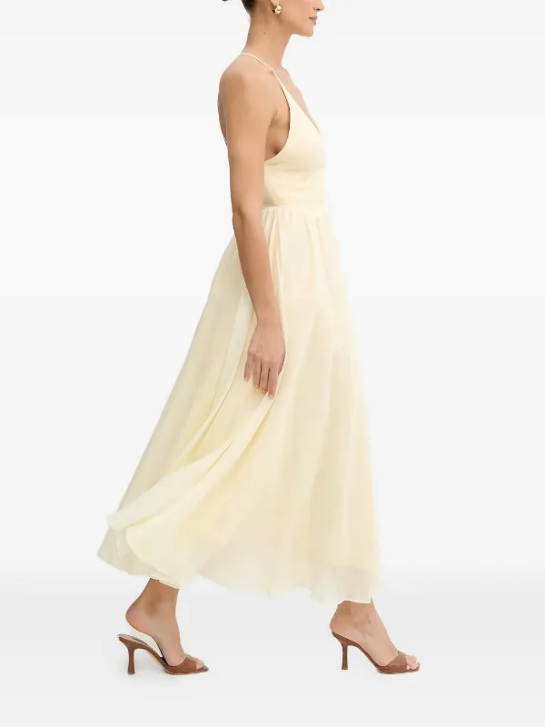 Bardot Arletha cross-back Gathered Maxi Dress | Yellow | FARFETCH JO