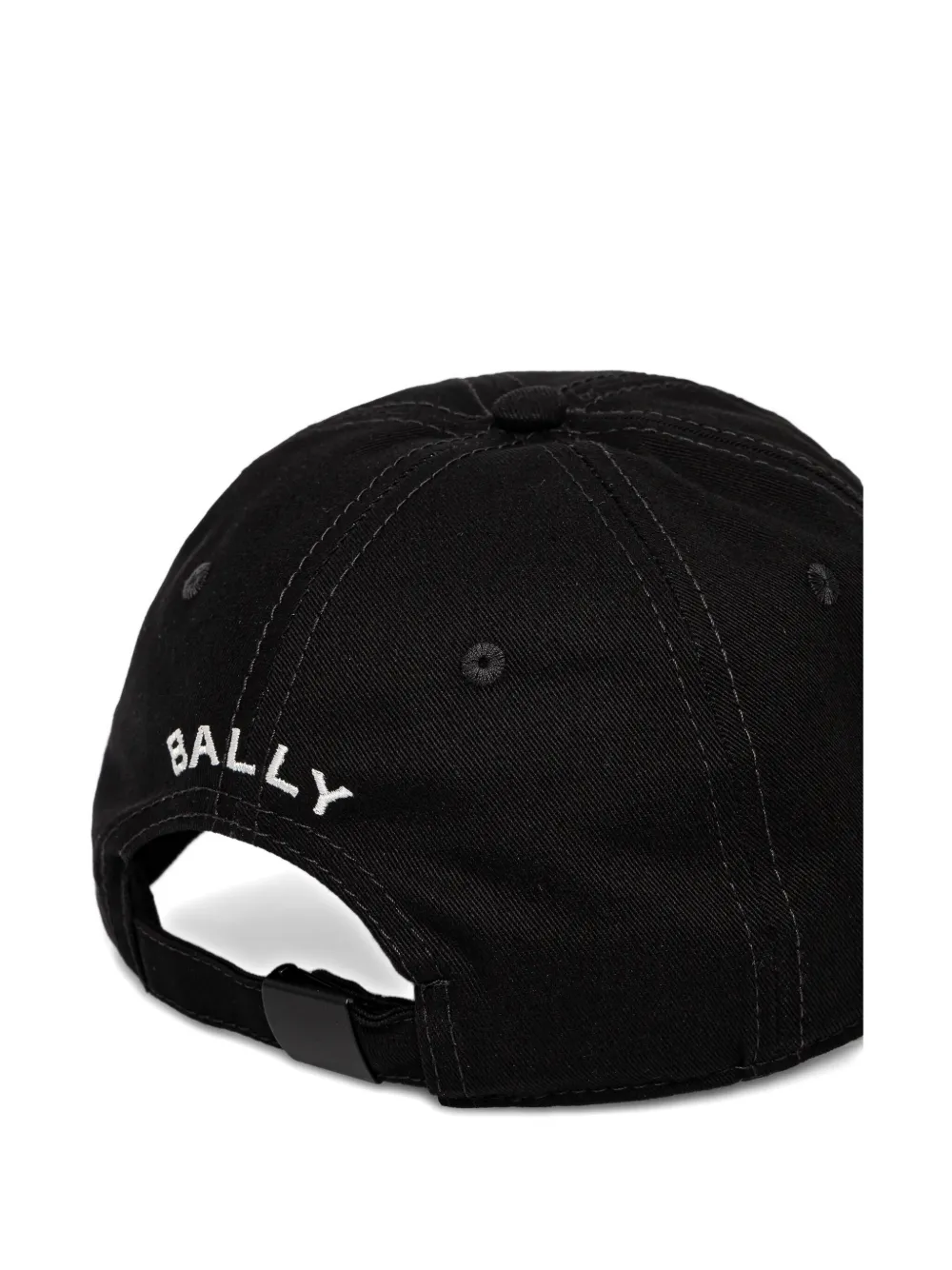 Bally Honkbalpet met borduurwerk - Zwart