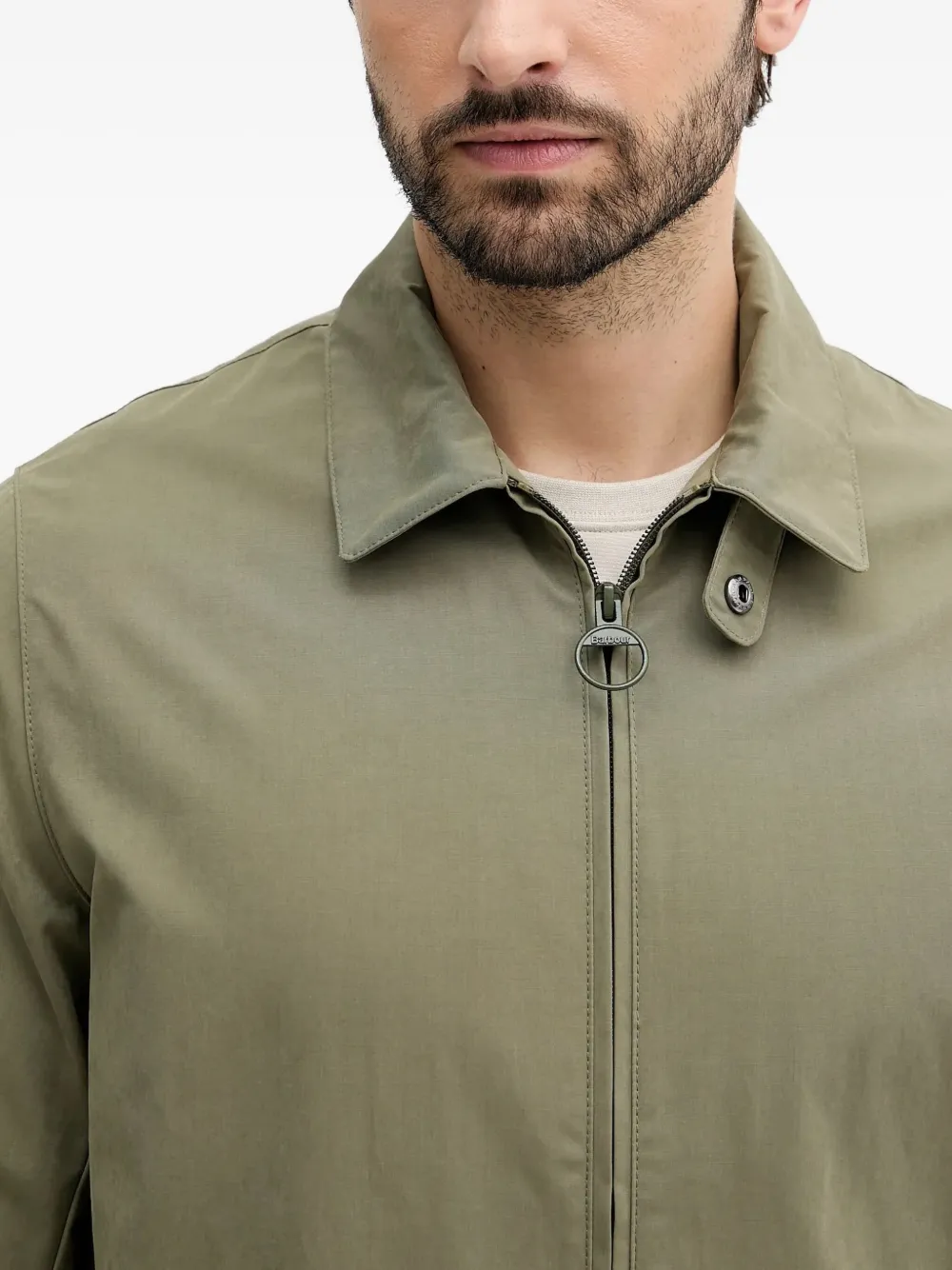 Barbour Zip-fastening Patch-pocket Jacket In Green