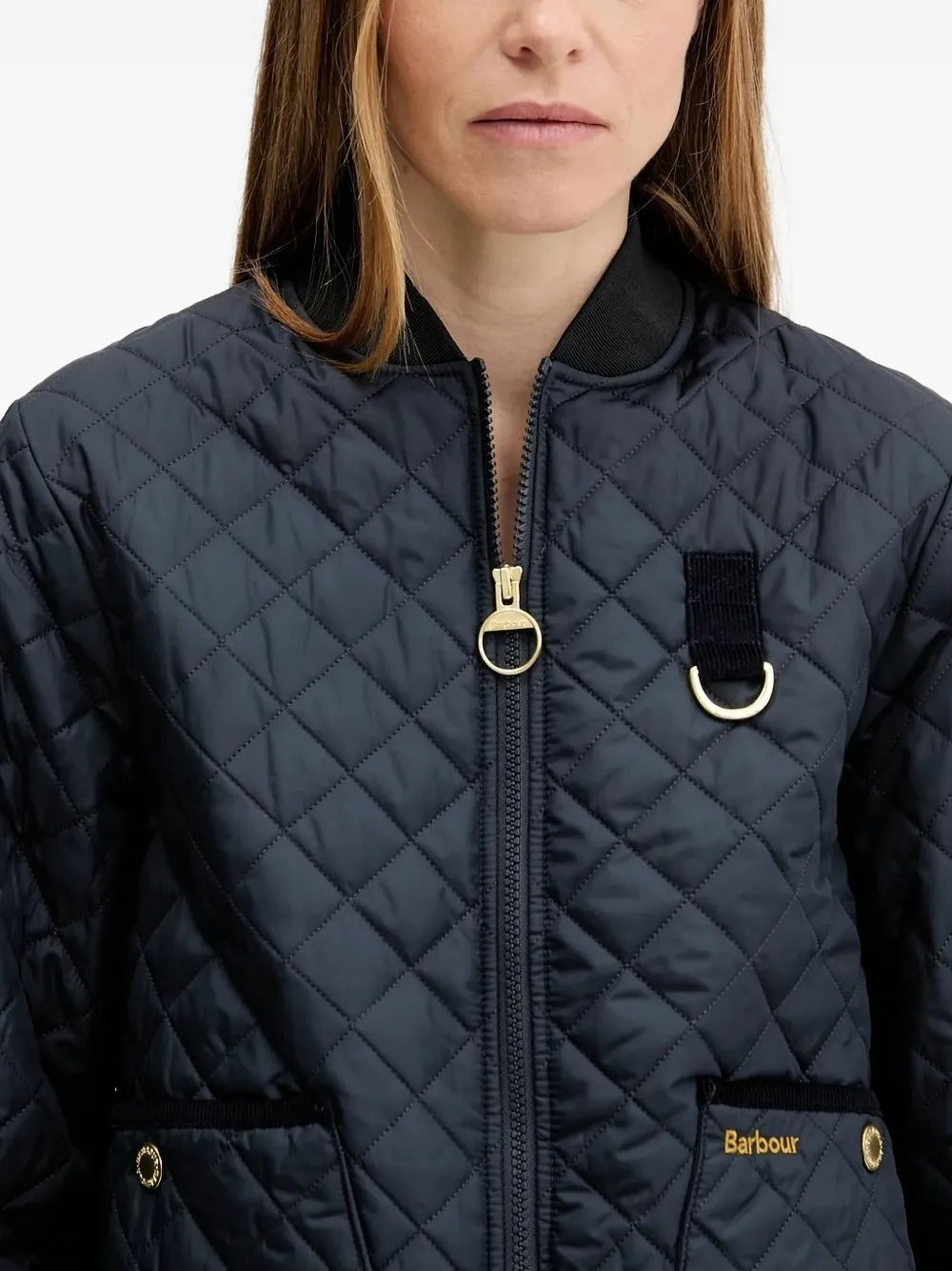 Barbour Gewatteerd jack met diamantvormig patroon Blauw