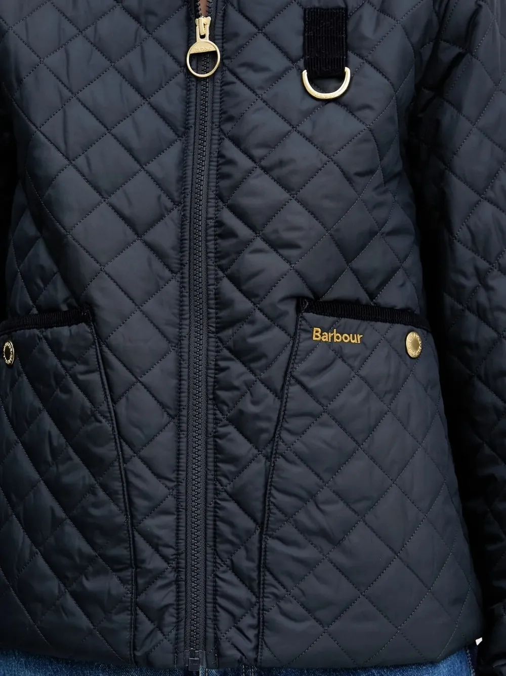 Barbour Gewatteerd jack met diamantvormig patroon Blauw