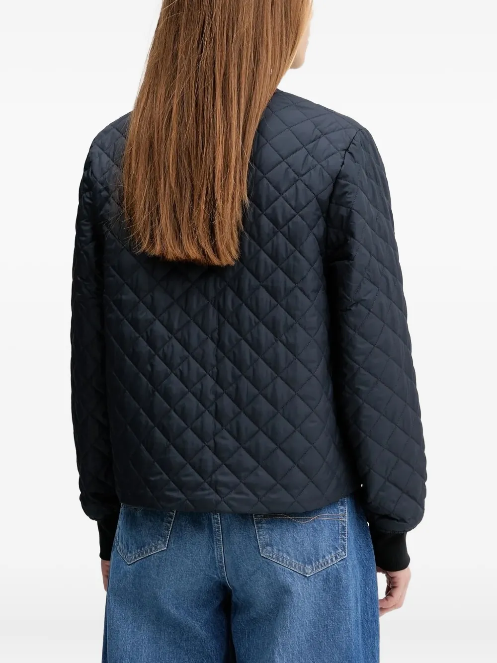 Barbour Gewatteerd jack met diamantvormig patroon Blauw