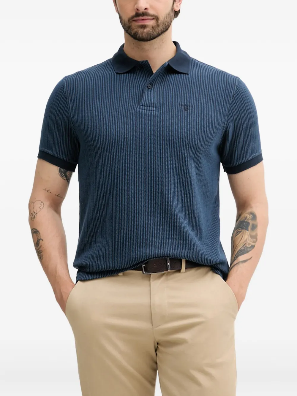 Barbour logo-embroidered polo shirt | Blue | Image 1