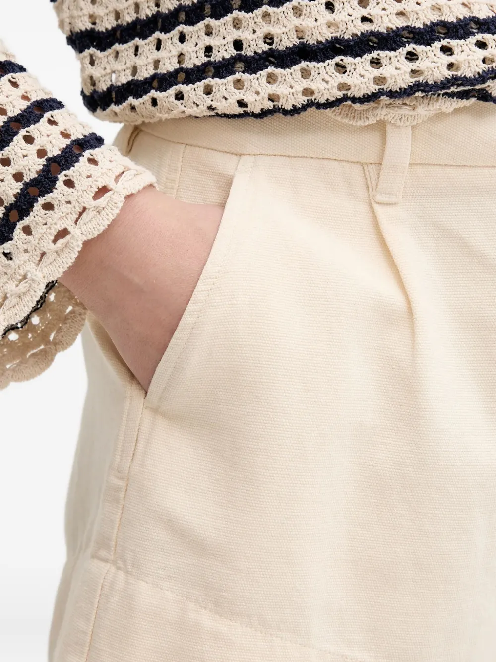 Ba&sh Pleated Pocket Shorts In Neutral