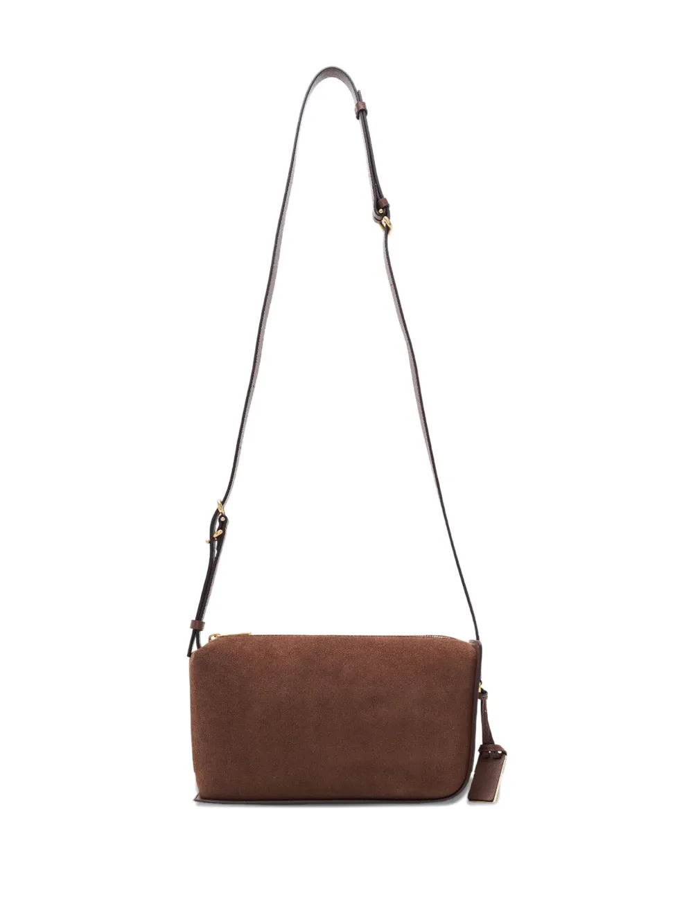 JOY GRYSON Crescent suede zip-fastening shoulder bag - Bruin