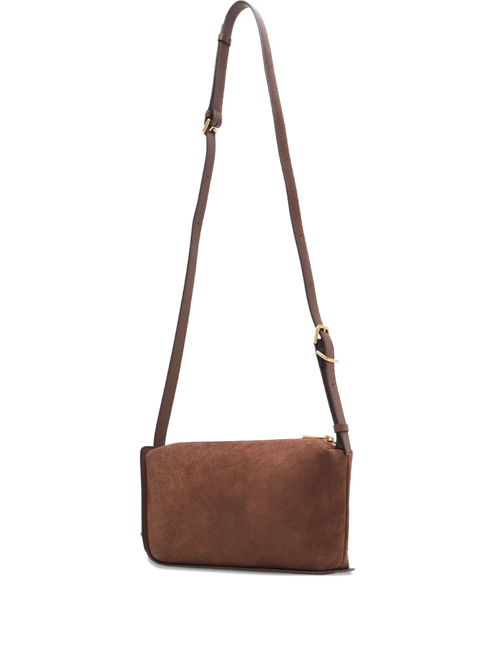 JOY GRYSON Crescent suede zip-fastening shoulder bag | Brown | Image 1