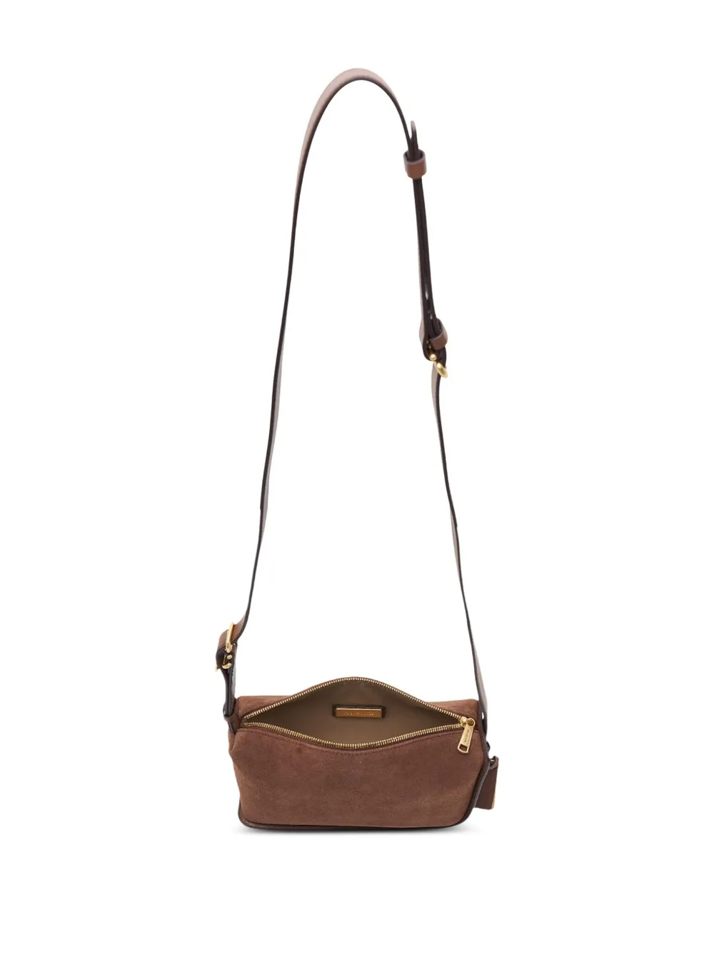  Joy Gryson Crescent Suede Zip-fastening Shoulder Bag - Brown 