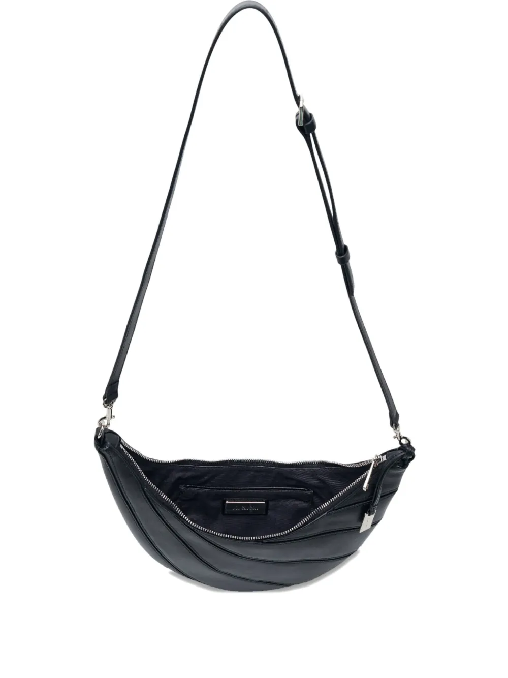 Joy Gryson Pleated Crescent Shoulder Bag In Black