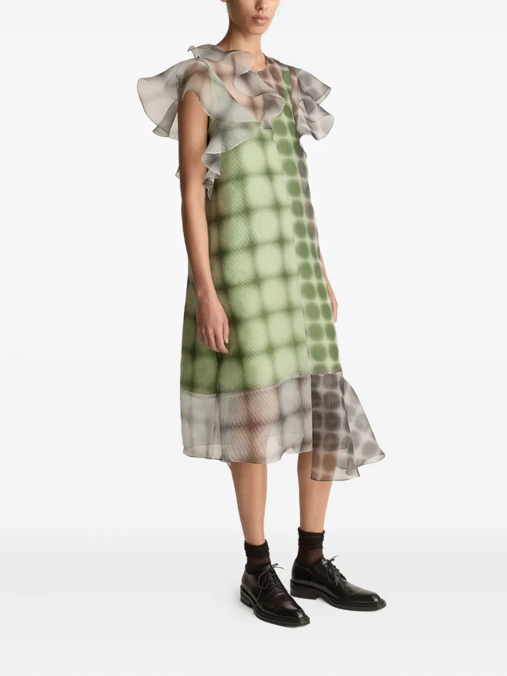 Lee Mathews geometric-print dress - Groen