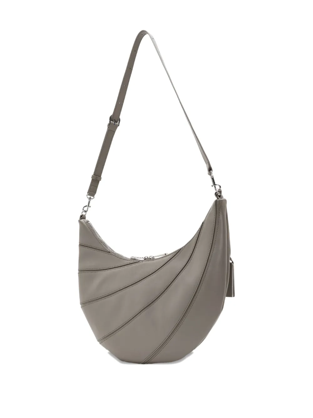 Joy Gryson Crescent-shaped Leather Shoulder Bag In Gray