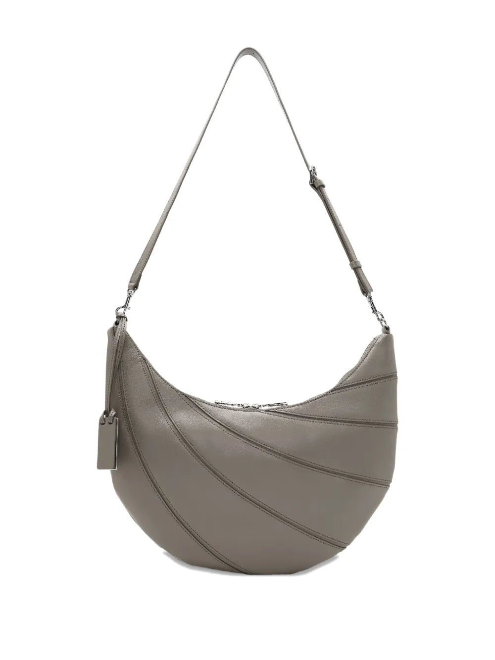 JOY GRYSON crescent-shaped leather shoulder bag - Grijs