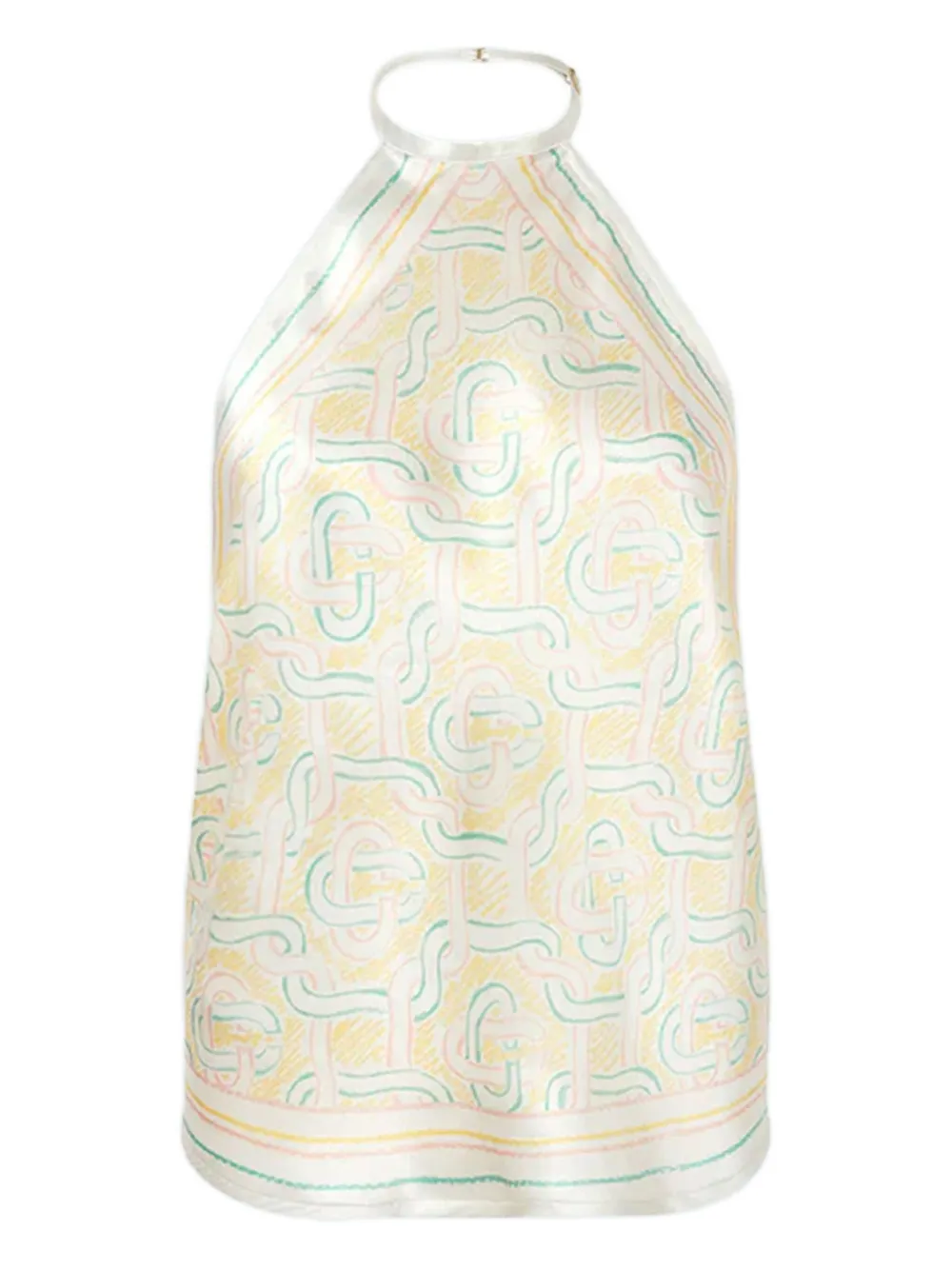 Casablanca halterneck print dress | Neutrals | Image 1