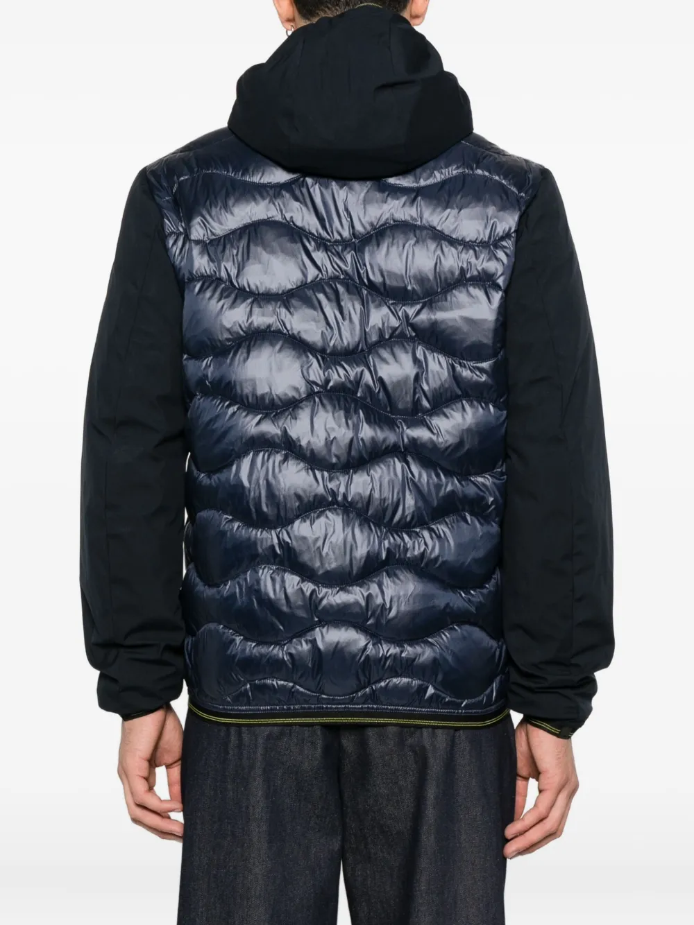 Blauer Gevoerd jack met capuchon Blauw