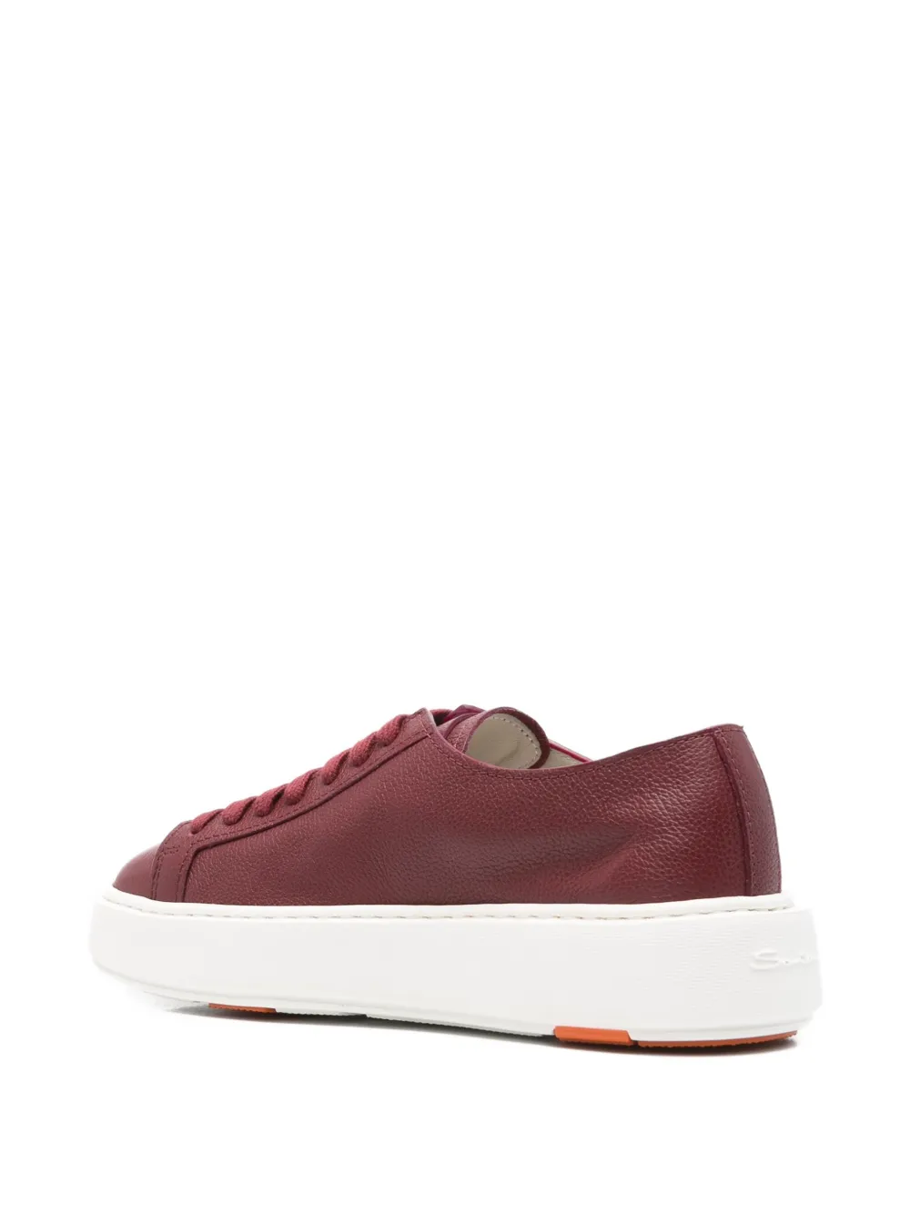 Santoni lace-up platform sneakers Red