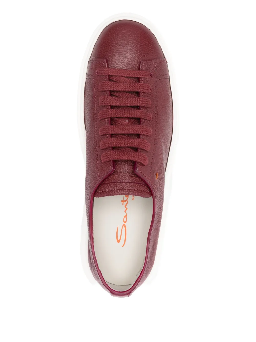 Santoni lace-up platform sneakers Red