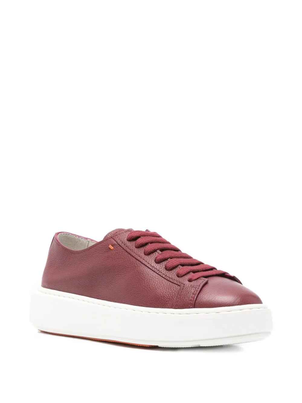 Santoni lace-up platform sneakers Red