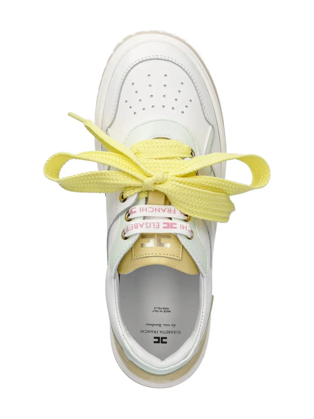 Elisabetta Franchi Panelled Lace-up Sneakers In White