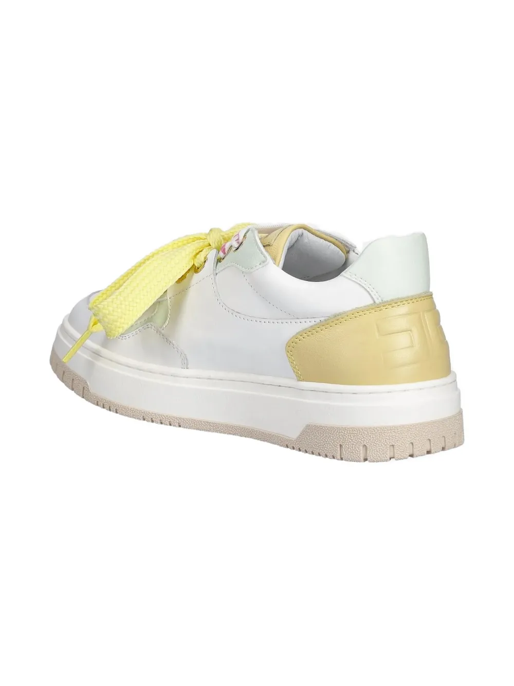 Elisabetta Franchi Panelled Lace-up Sneakers In White