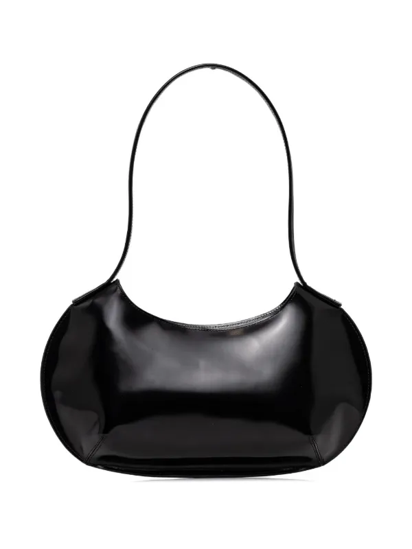 BY FAR Medium Horner Leather Shoulder Bag | Black | FARFETCH CA