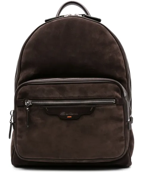 Santoni suede leather backpack